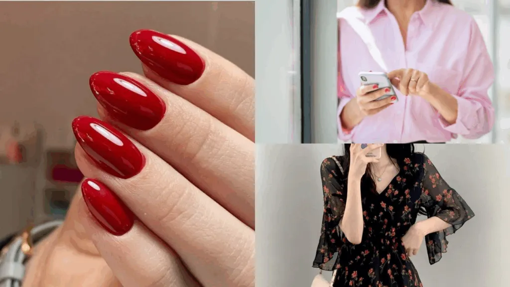 Phối đồ với màu sơn móng tay tone đỏ