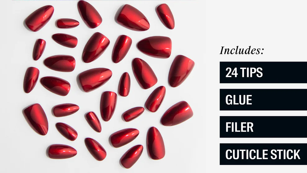 Best Red Press On Nails Glam Style