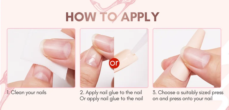 Step by step guide on how to apply press on nails