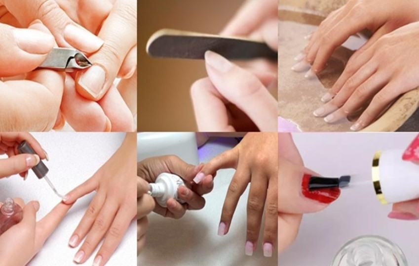 a collage of hands and nails for professional nail care