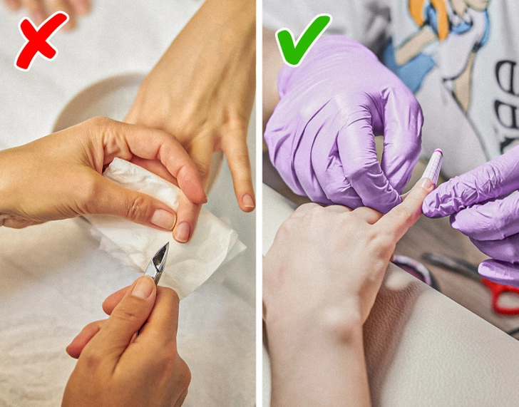 a person getting a professional nail care service