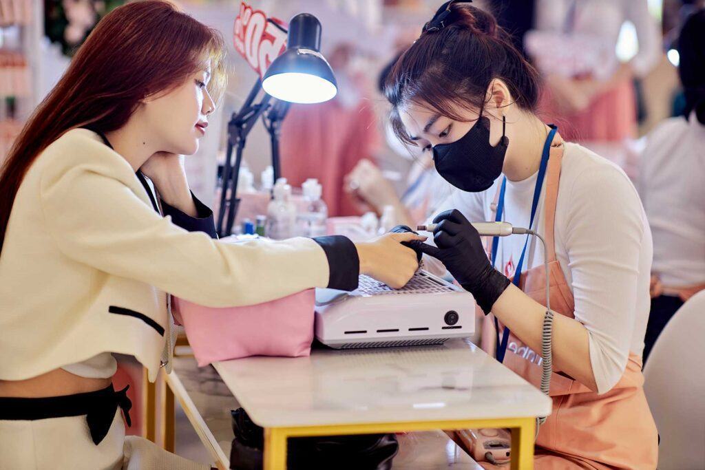 Professional Nail Technician at work