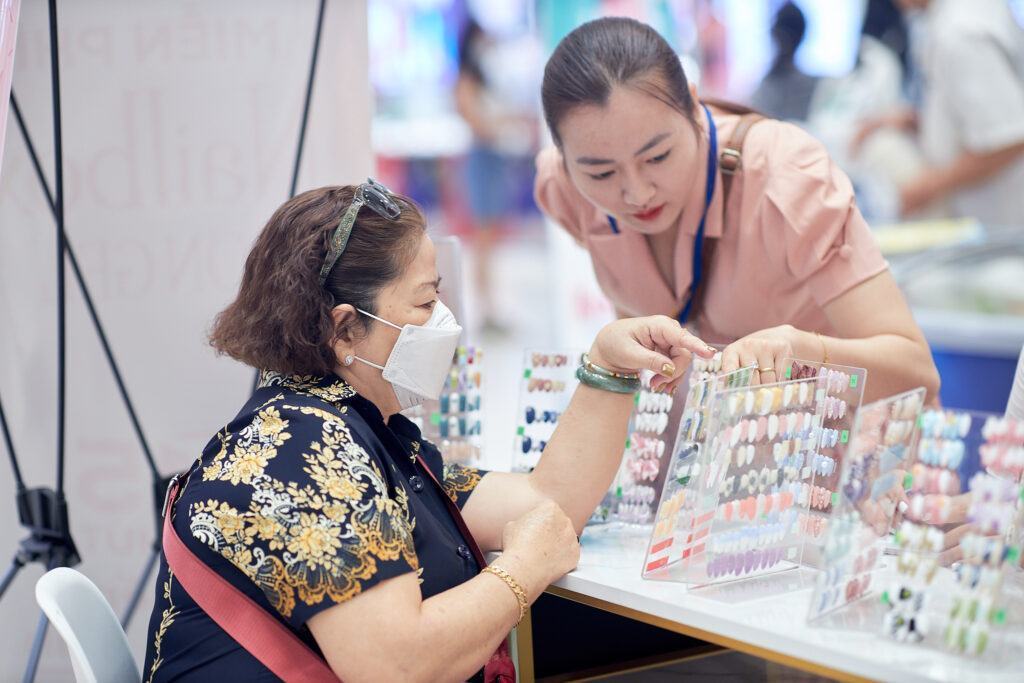 Creative nail art by a professional technician