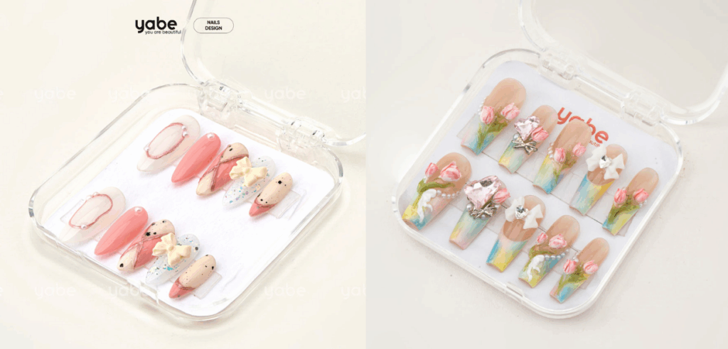 Avoid press on nails mistakes by storing press-on nails in their box to maintain quality