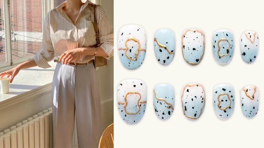 Minimal press-on nails for everyday outfits