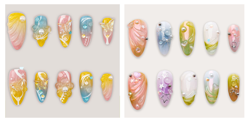 Tarot nail designs inspired by The Magician with bold neon accents