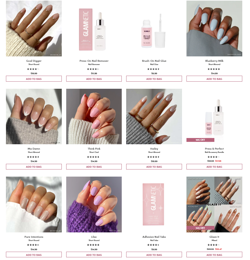 Glamnetic best-selling press-on nail sets