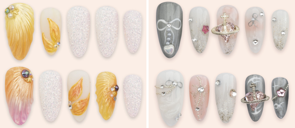 Luxurious zodiac nail designs for Leo with bold, glossy finishes