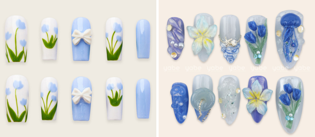 Botanical zodiac nail designs for Sagittarius