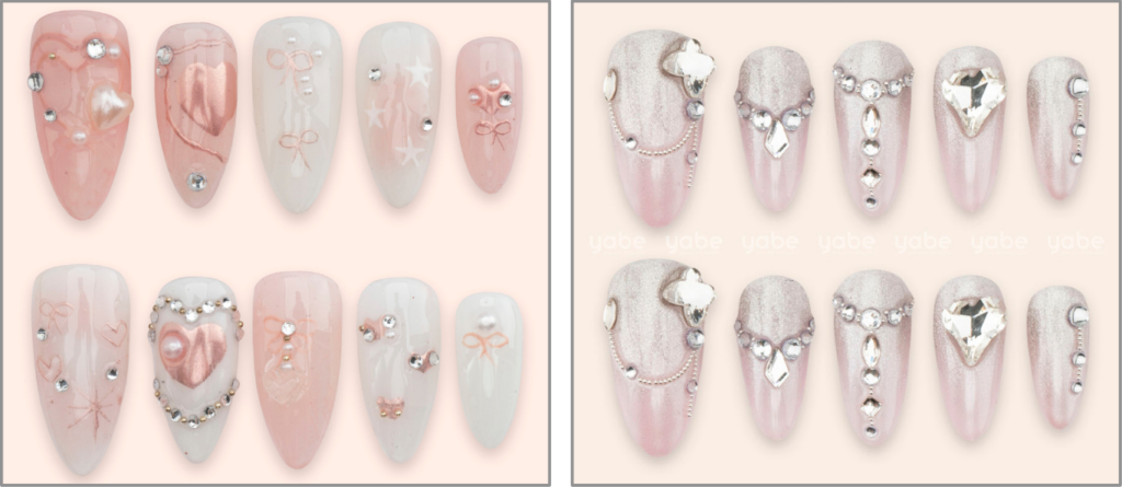 3D rhinestone press-on nails with elegant stone placement for special occasions