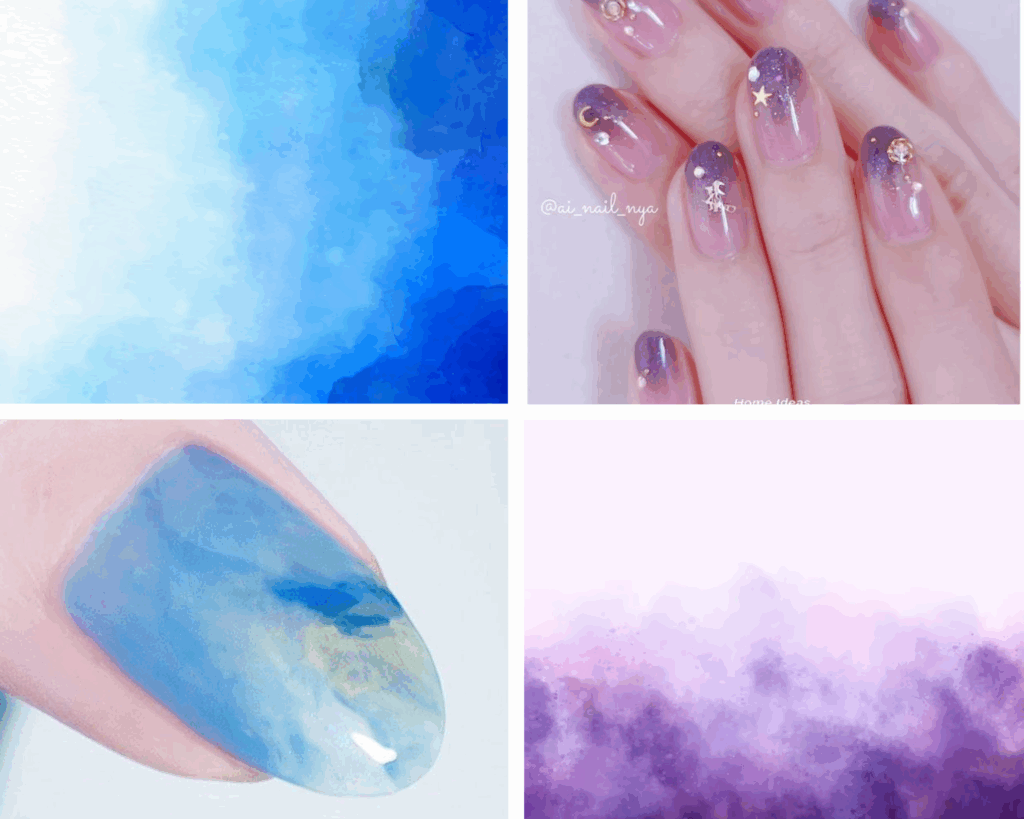 Short watercolor press-on nails class=wp-image-15890 style=width:649px;height:auto/>Short watercolor press-on nails
One of the most creative short press on nail designs for summer 2026 is watercolor nail art—soft, blended strokes that look like a tiny painted canvas. The best part: no two sets look exactly the same, because the beauty comes from the natural way colors melt into each other.
Trending summer shades include ocean blue, lilac, and coral pink—colors that feel like beach days and sunset skies. To elevate the look, add fine-line leaves, delicate petals, or a hint of gold/silver shimmer for a light-catching finish.
5) 3D Texture Details (Elevated, Not Bulky)
