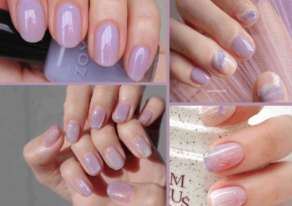 Lavender milk short press-on nails class=wp-image-15896 style=width:724px;height:auto/>Lavender milk short press-on nails
Lavender milk nails are quickly becoming a go-to shade for summer: a dreamy, milky lilac that feels romantic but modern. The signature look is a soft blend technique that creates a foggy, “milky” veil over the nail. If you want softer short press on nail designs for summer 2026, this shade is one of the easiest to wear.
From a distance, it reads as a gentle lavender. Up close, you’ll notice subtle swirls of pale pink, creamy white, or pastel blue for added dimension. Creative variations add tiny deeper-purple strokes (like lavender sprigs) or a dusting of silver shimmer that looks like dew.
This style works beautifully in matte or semi-matte finishes and pairs easily with everything from floral sundresses to sporty summer sets—ideal if you want short press on nail designs for summer 2026 without going overly bright.
Try next: lavender