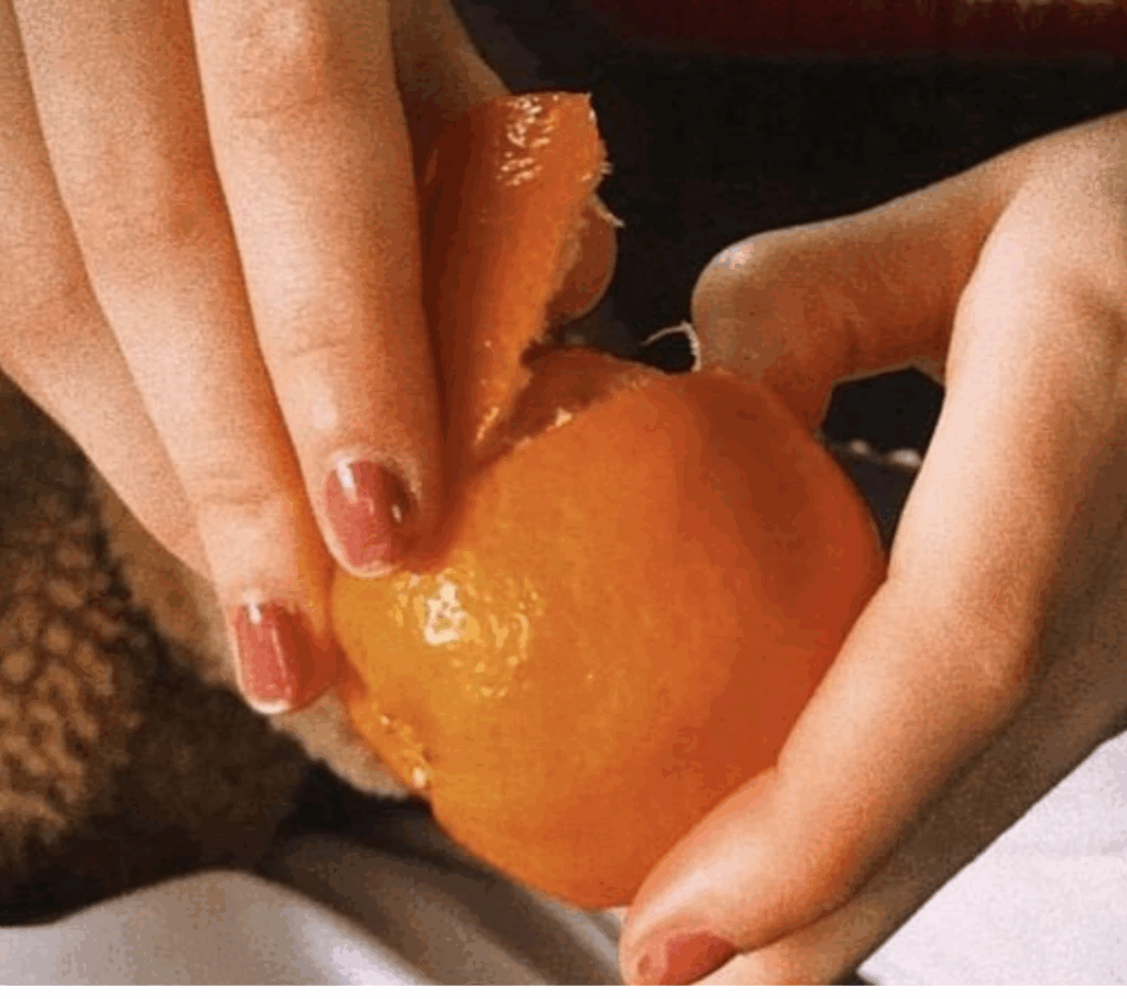 Peeling fruit is easier with press on nails using the right technique