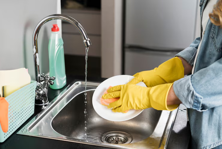 Don’t forget dishwashing gloves when wearing press on nails