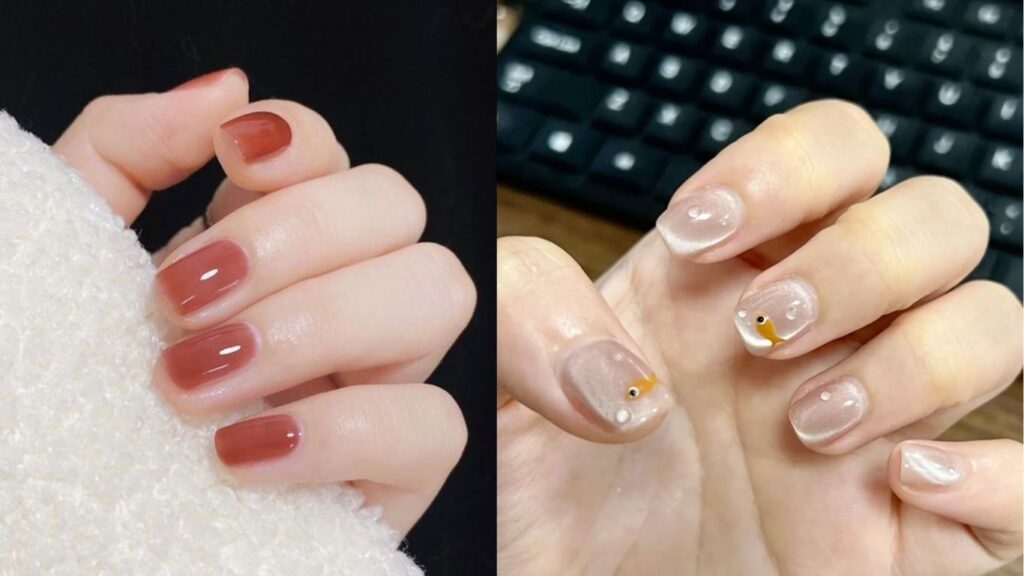 Short press-on nails are easier to work with and gentler on natural nails