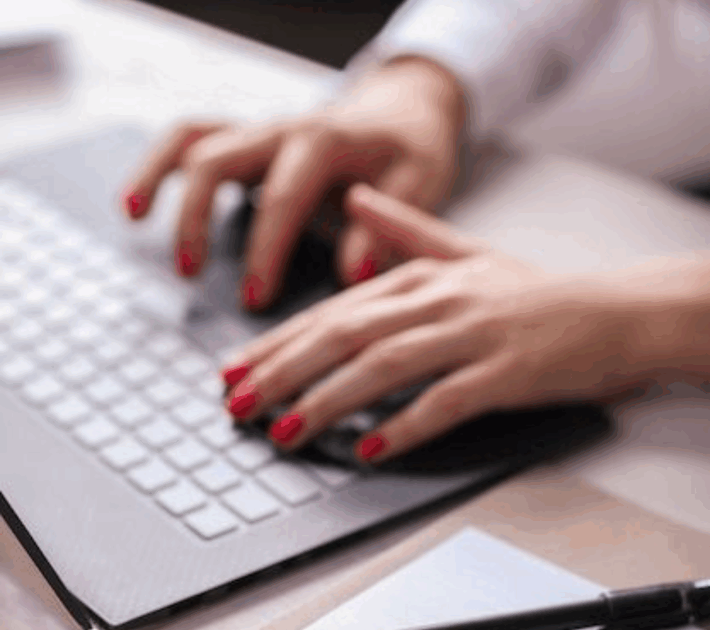 Working efficiently on a laptop with press-on nails