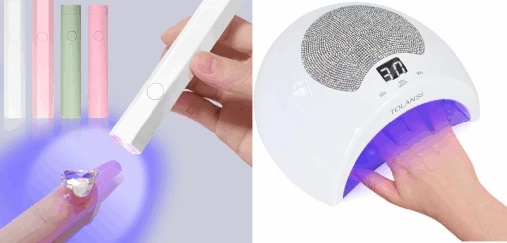 UV lamp (left) and LED lamp (right)