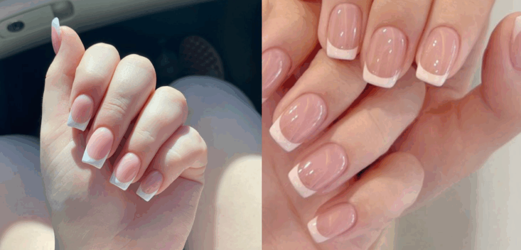Press on nails sizing guide for square nails: choose tips that match sidewall-to-sidewall width