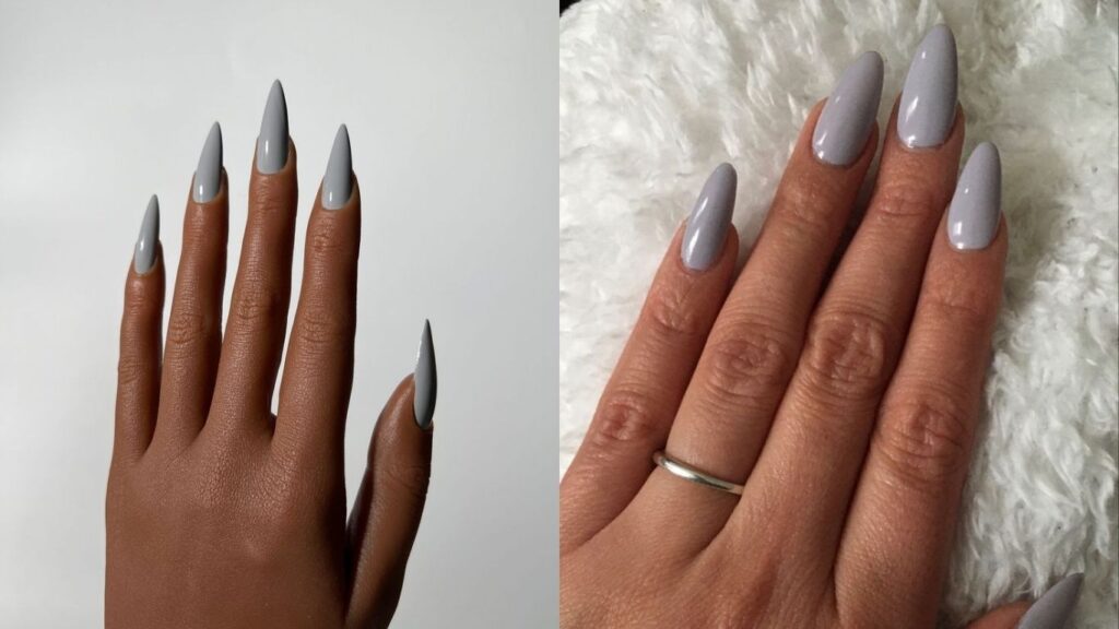 Best nail polish colors for tan skin: smoky gray