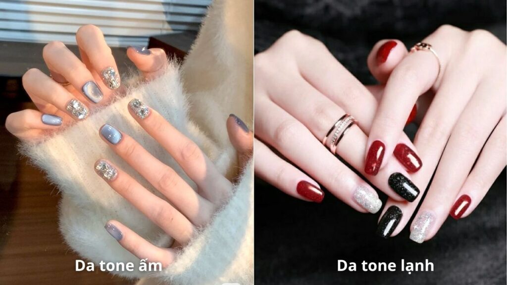 Choose nail colors based on cool or warm undertones