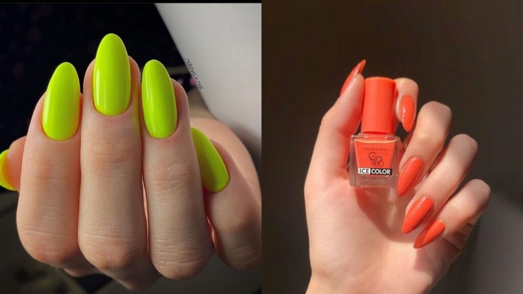 Neon nail colors can overpower fair skin