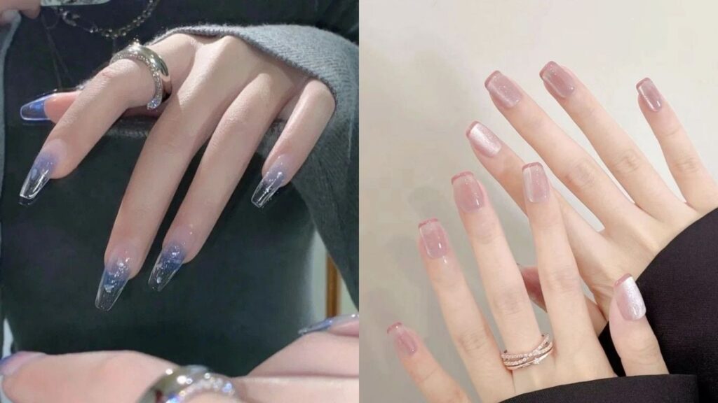 Jelly nails: sheer, glossy, and cute