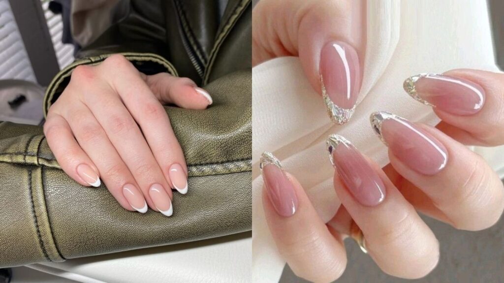 Classic French manicure (left) vs French twist (right)