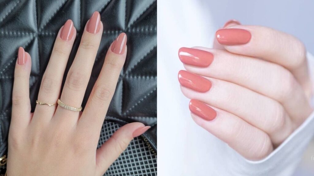 Coral orange nail polish that makes hands look fresh