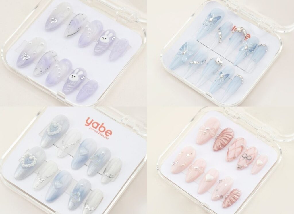 Soft pastel-toned press-on nails