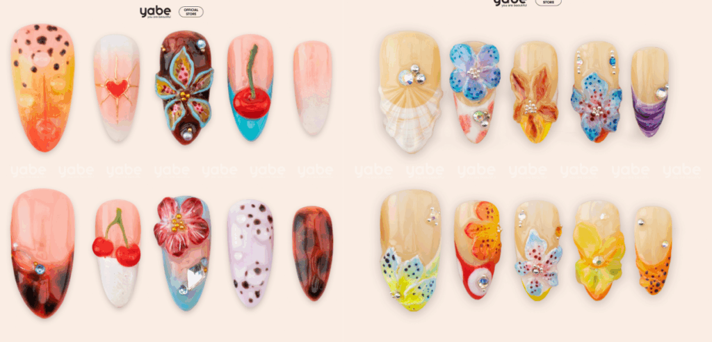 Tropical flower press on nails for summer