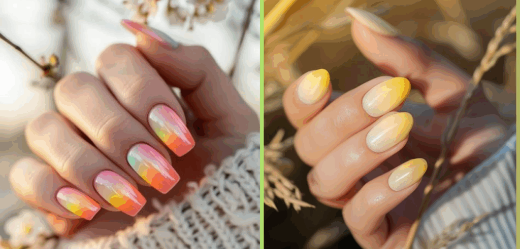 Ombre beach press on nails