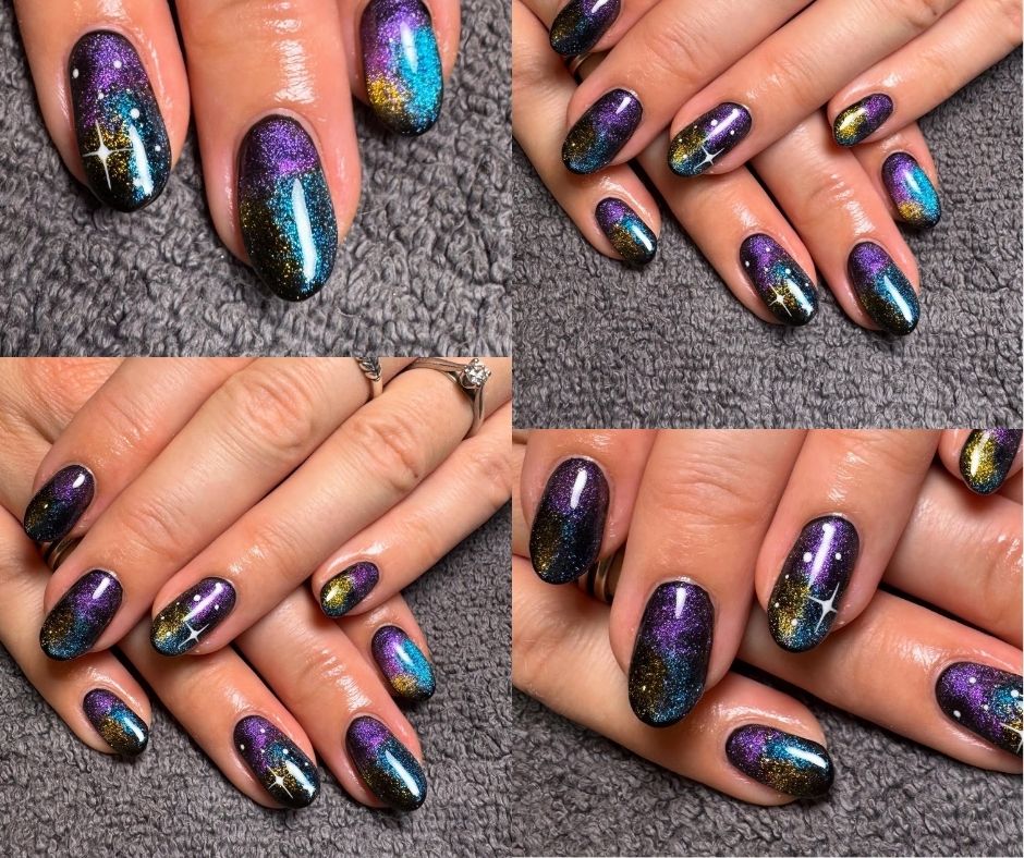 Celestial galaxy nails