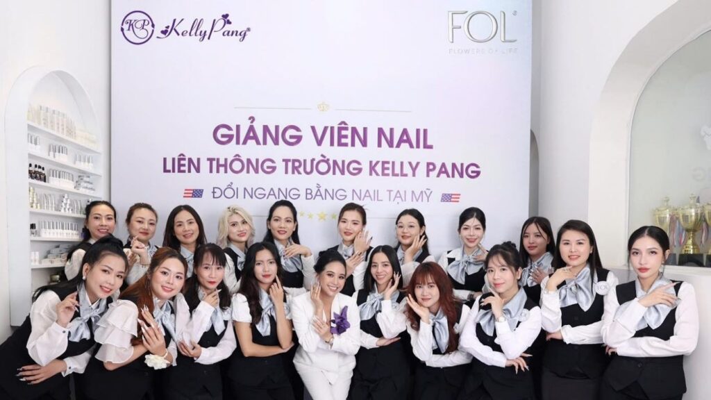 Students practicing at Kelly Pang Nail Academy