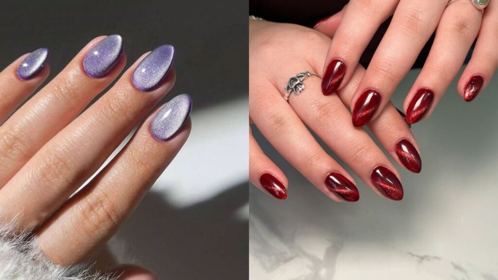 Cat eye party press on nails for short nails