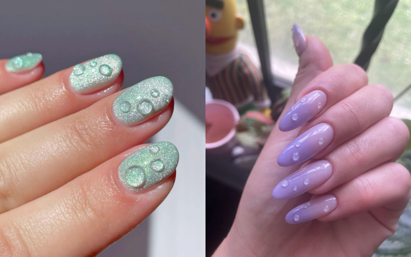 Dewdrop Korean nail designs