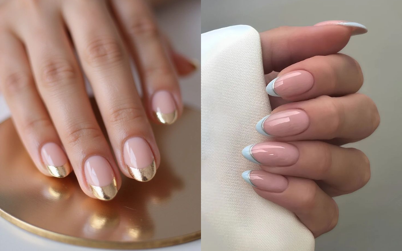 French tip simple office nail designs