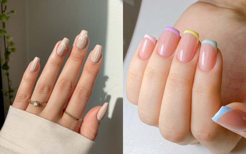 Minimalist simple office nail designs