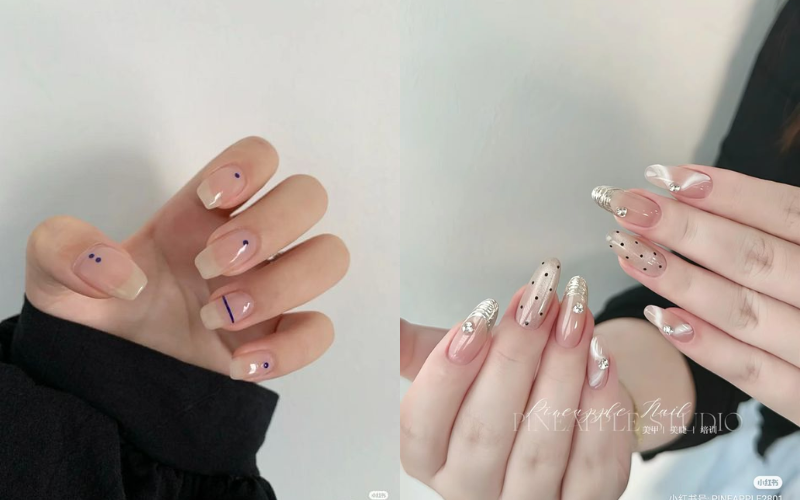 Polka dot simple office nail designs