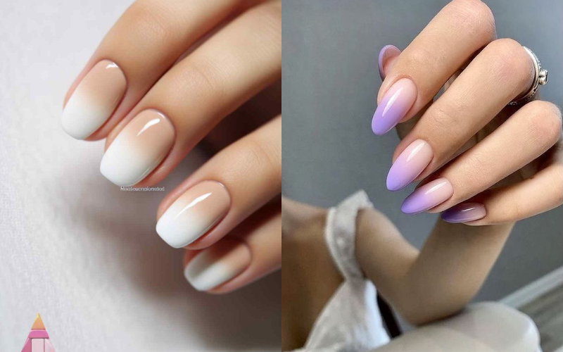 Gradient simple office nail designs