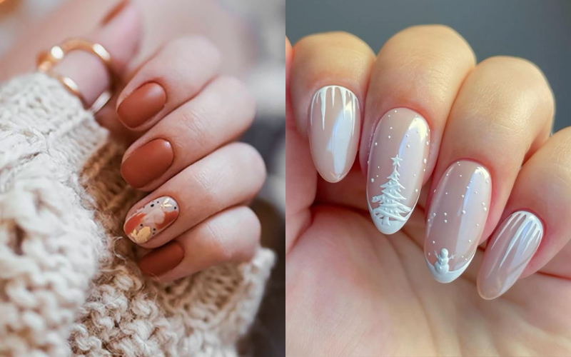 Seasonal simple office nail designs