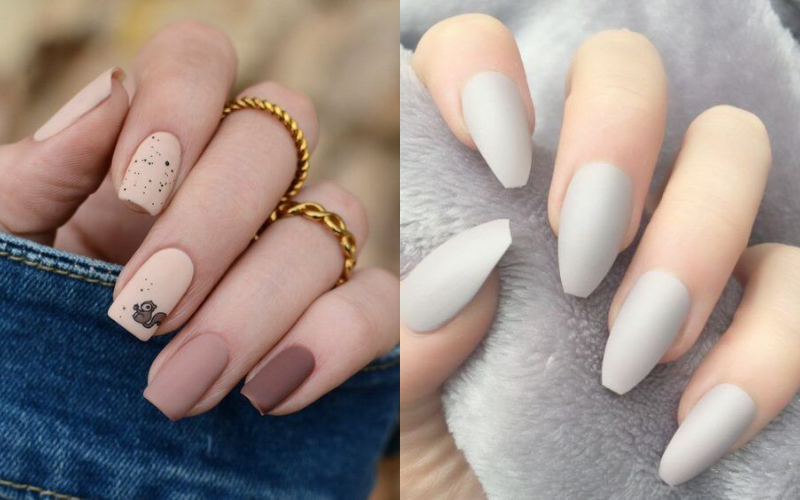 Matte simple nail design
