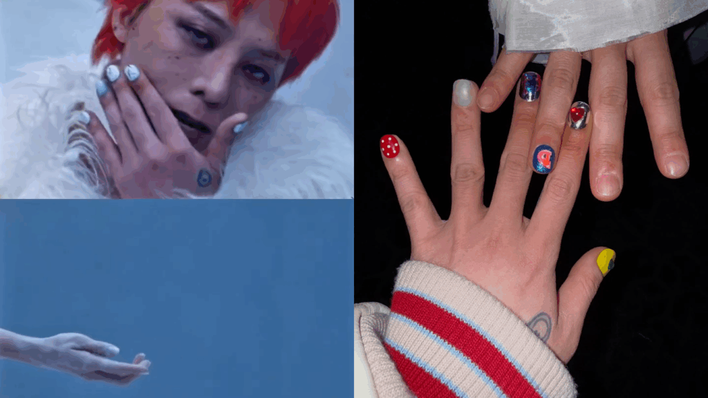 G-Dragon nail look created by K-pop idol nail artist Park Eunkyung