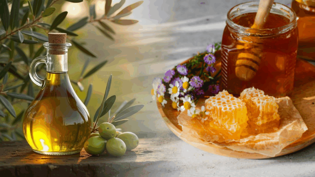 Honey and olive oil can help condition nails and cuticles
