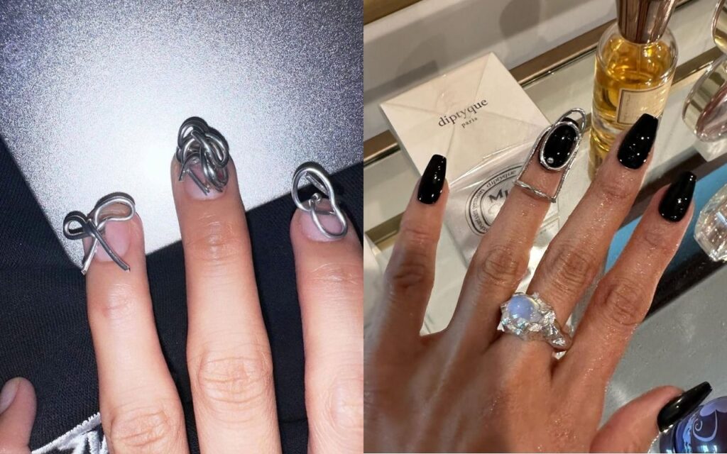 Abstract metal wire nails in Park Eunkyung style