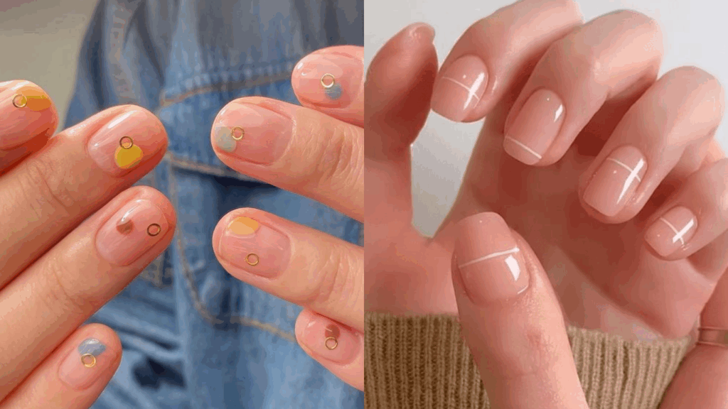 Simple office nails with negative space design