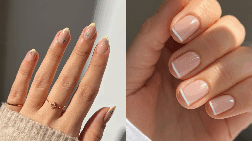 Outline French simple office nails