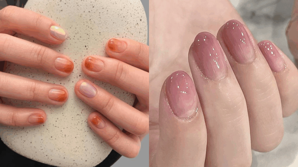 Minimal gradient ombre simple office nails