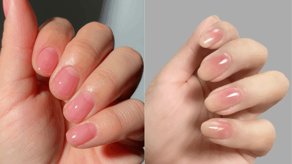 Sheer tint simple office nails