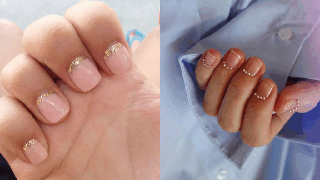 Reverse French simple office nails