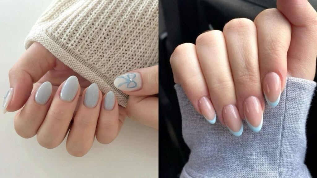 Pastel blue nails